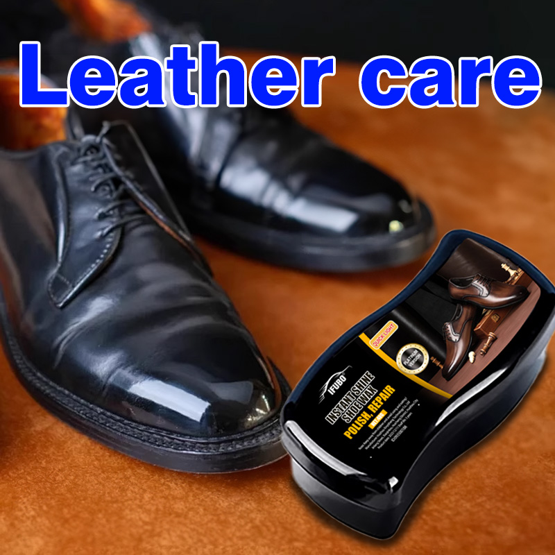 Shoe Polish Cream - إسفنجة شمع أحذية فورية التلميع من